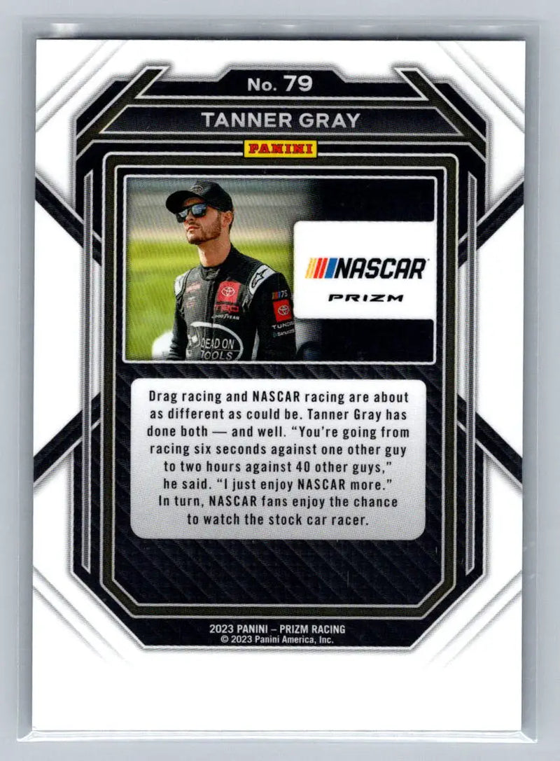 2023 Panini Prizm #79 Tanner Gray Hyper Prizm Blue and Carolina Blue - Racing Card Single