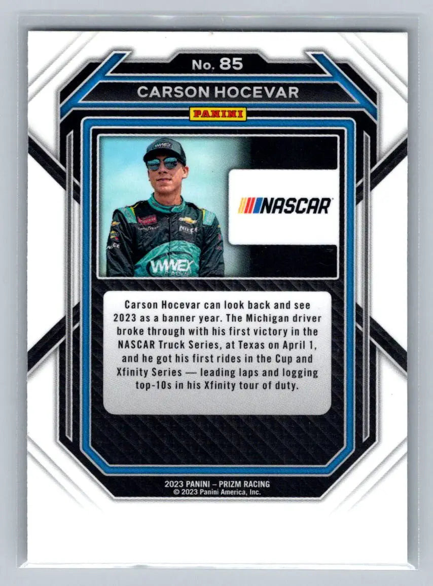 2023 Panini Prizm #85 Carson Hocevar Niece Motorsports - Racing Card Single
