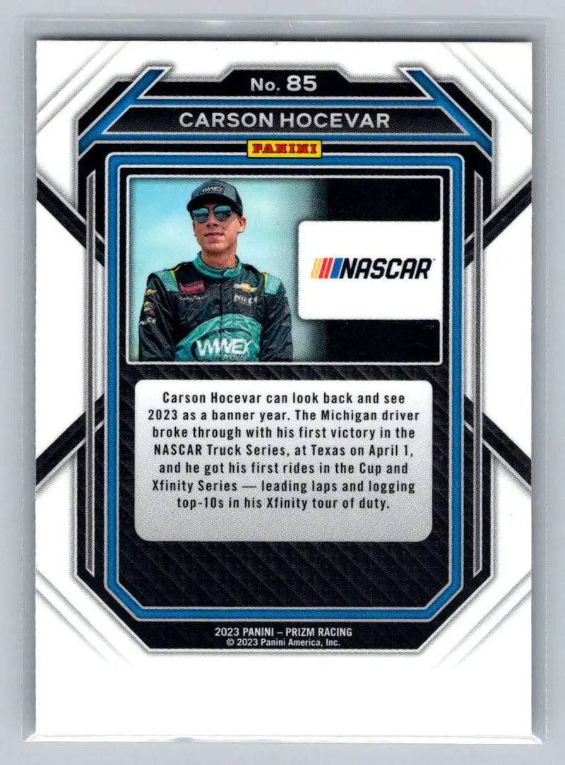 2023 Panini Prizm #85 Carson Hocevar Niece Motorsports - Racing Card Single