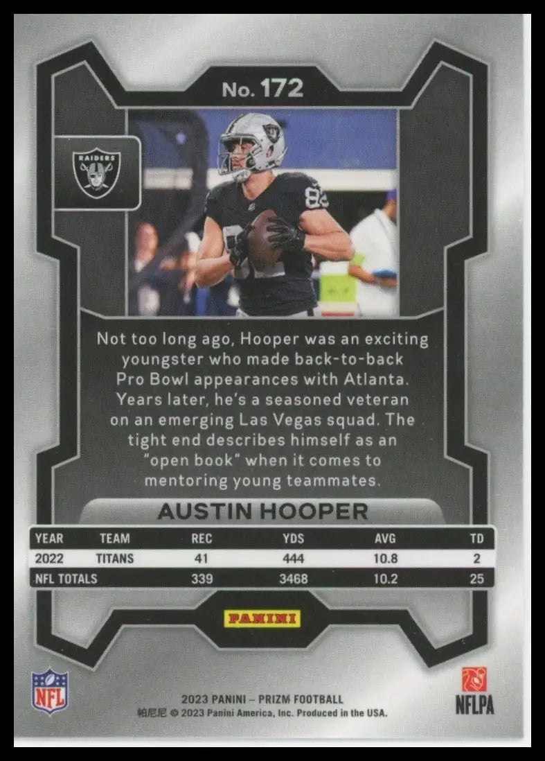 2023 Panini Prizm Austin Hooper #17 Las Vegas Raiders Football Card NFL Sports