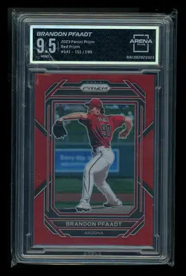 2023 Panini Prizm Brandon Pfaadt #141 Red 151/199 Baseball Arena Club 9.5 - Baseball Card Single