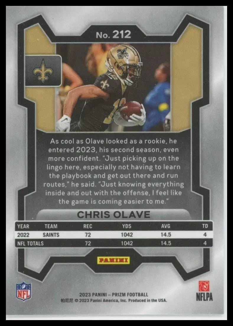 2023 Panini Prizm - Chris Olave #212 - Football Card Single