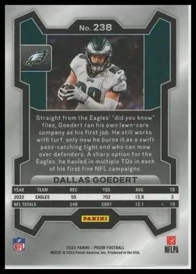 2023 Panini Prizm Dallas Goedert 238 Philadelphia Eagles - Football Card Single
