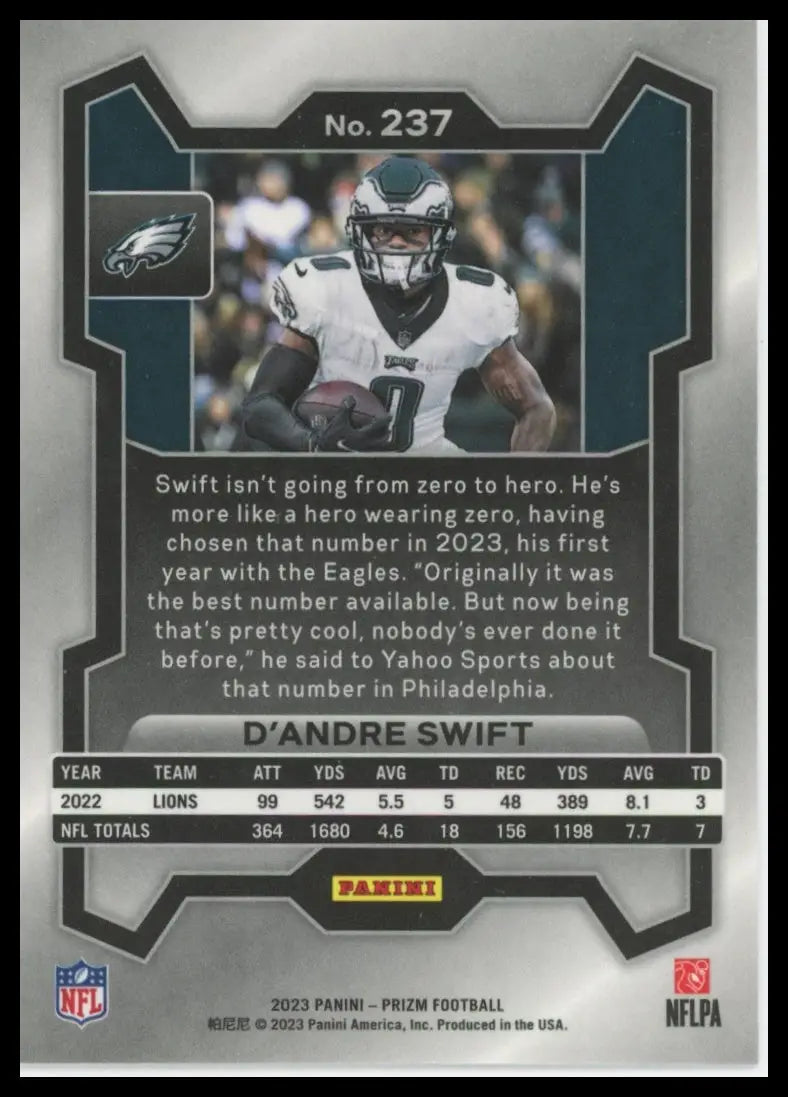 2023 Panini Prizm D’Andre Swift 237 Philadelphia Eagles - Football Card Single