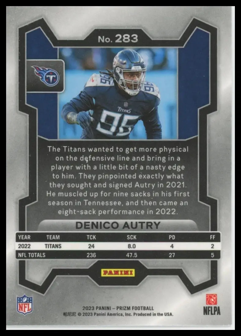 2023 Panini Prizm Denico Autry 283 Tennessee Titans - Football Card Single