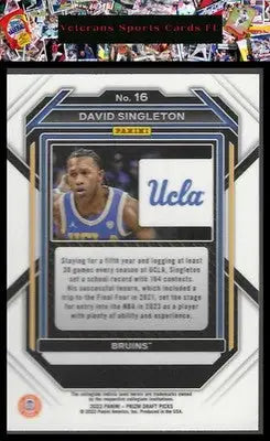 2023 Panini Prizm Draft Picks #16 David Singleton