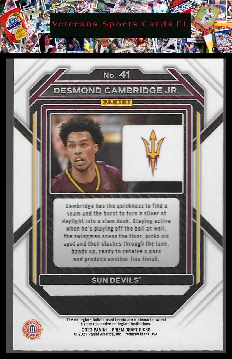 2023 Panini Prizm Draft Picks #98 Cam Whitmore - Basketball Card Single