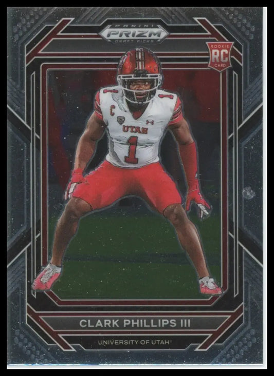 2023 Panini Prizm Draft Picks Clark Phillips III 169 Utah Utes - Football Card Single