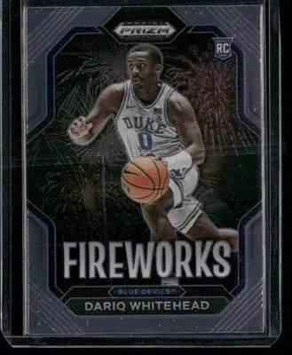 2023 Panini Prizm Draft Picks Dariq Whitehead #13 Fireworks RC Basketball - Basketball Card Single