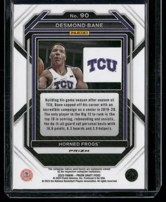 2023 Panini Prizm Draft Picks Desmond Bane #90 Purple Wave Basketball - Basketball Card Single