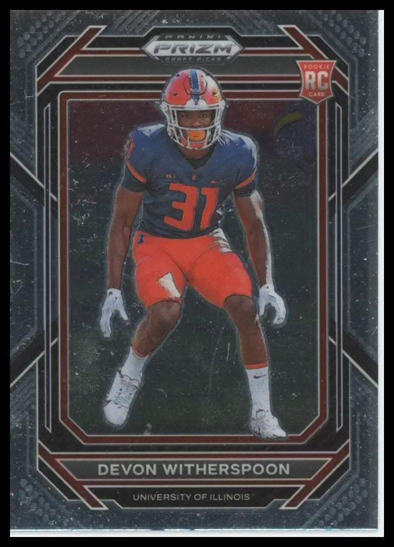2023 Panini Prizm Draft Picks Devon Witherspoon 179 Illinois Fighting Illini - Football Card Single