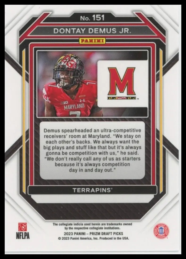 2023 Panini Prizm Draft Picks - Dontay Demus #151 (RC) - Football Card Single