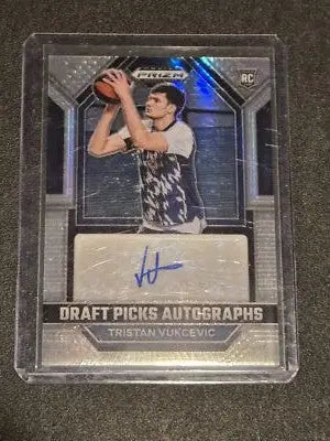 2023 Panini Prizm Draft Picks #DPA-TVK Tristan Vukcevic Draft Picks Autographs - Basketball Card Single