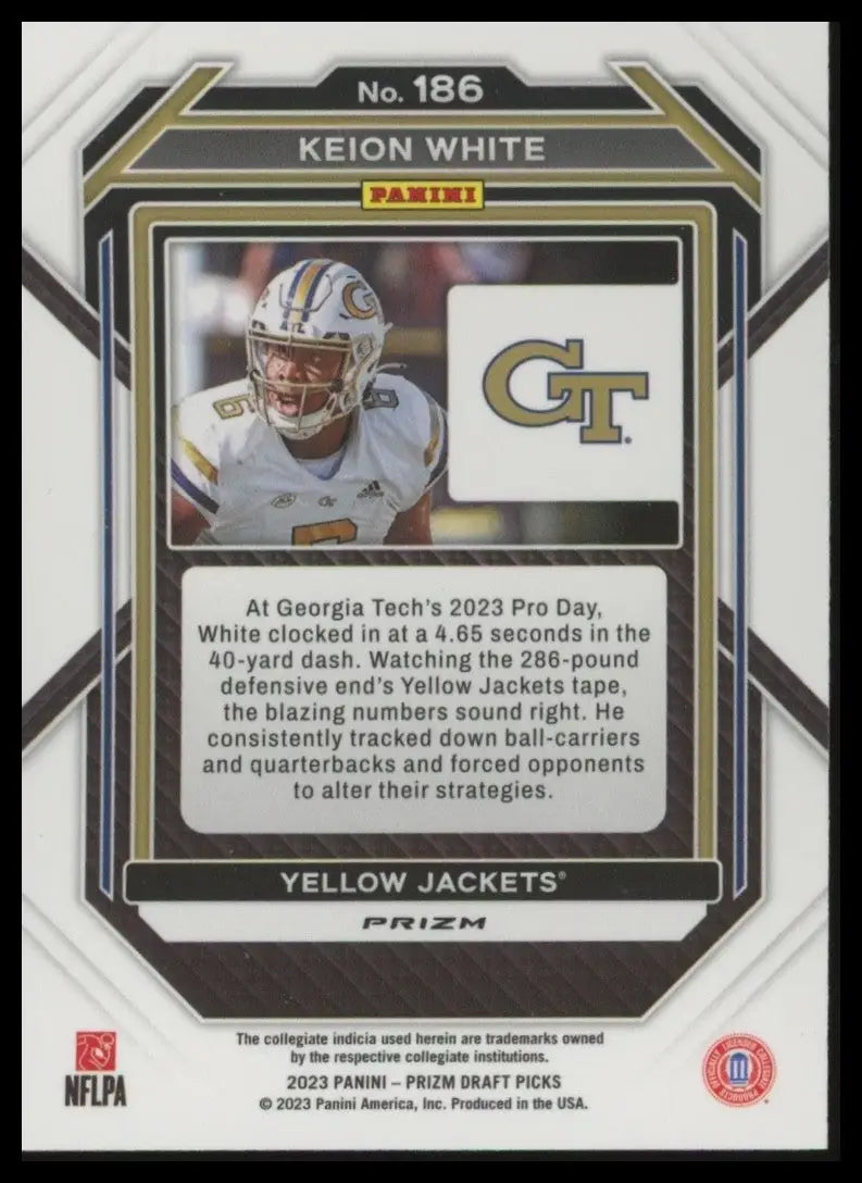 2023 Panini Prizm Draft Picks Gold Ice Keion White #121 Rookie Georgia Tech Card - Football Card Single