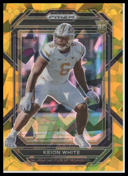 2023 Panini Prizm Draft Picks Gold Ice Keion White #121 Rookie Georgia Tech Card - Football Card Single