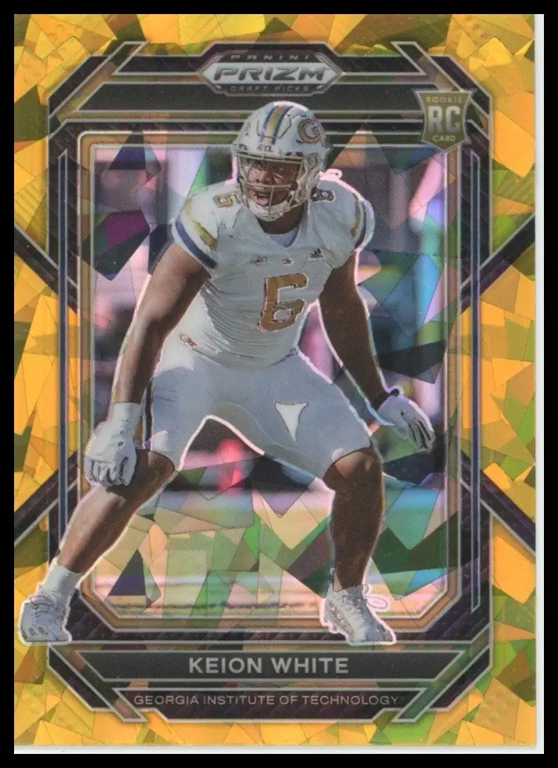 2023 Panini Prizm Draft Picks Gold Ice Keion White #121 Rookie Georgia Tech Card - Football Card Single