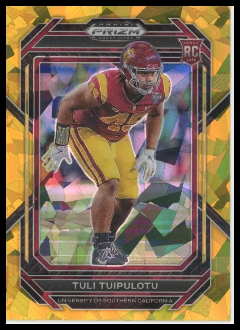 2023 Panini Prizm Draft Picks Gold Ice Tuli Tuipulotu #171 USC Trojans Football - Football Card Single