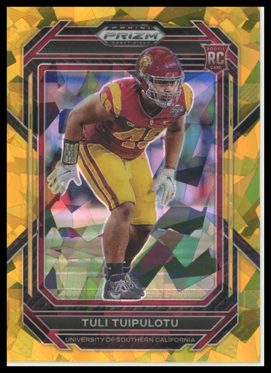 2023 Panini Prizm Draft Picks Gold Ice Tuli Tuipulotu #171 USC Trojans Football - Football Card Single
