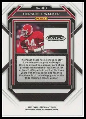 2023 Panini Prizm Draft Picks Herschel Walker 43 Georgia Bulldogs - Football Card Single