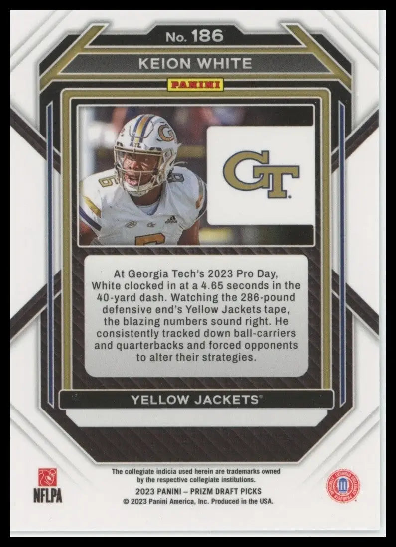 2023 Panini Prizm Draft Picks - Keion White #186 (RC) - Football Card Single