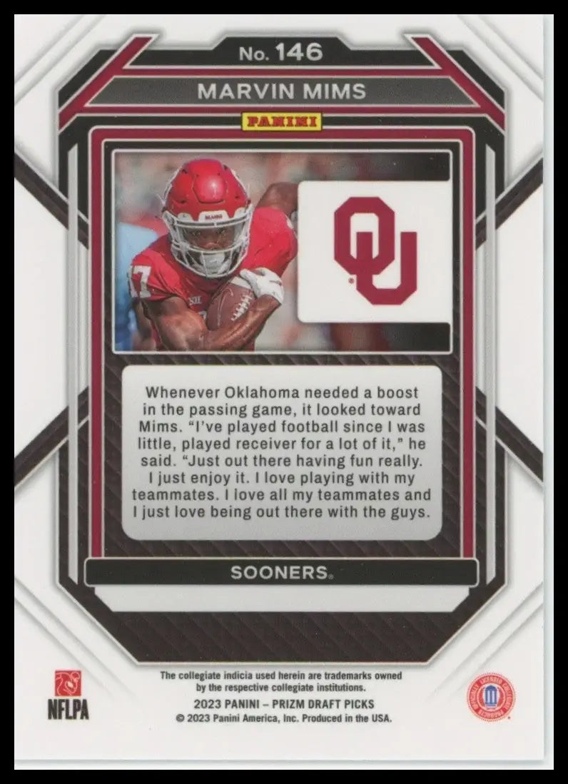 2023 Panini Prizm Draft Picks - Marvin Mims #146 (RC) - Football Card Single