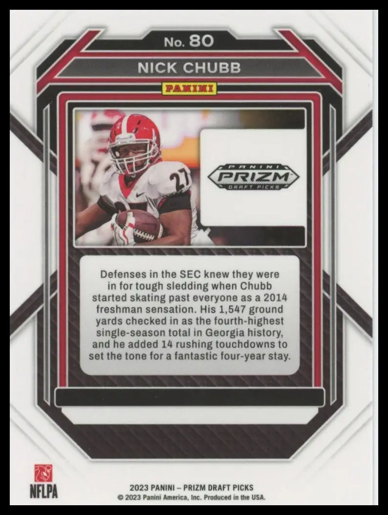 2023 Panini Prizm Draft Picks Nick Chubb 80 Georgia Bulldogs - Football Card Single