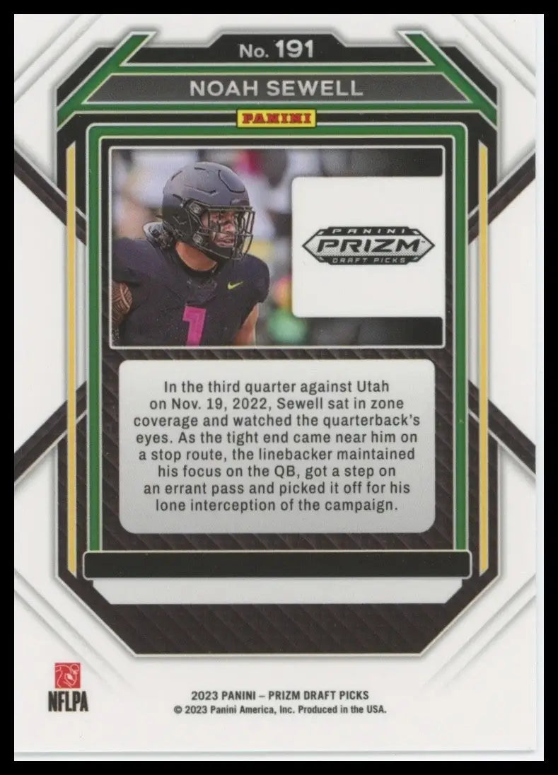 2023 Panini Prizm Draft Picks - Noah Sewell #191 (RC) - Football Card Single