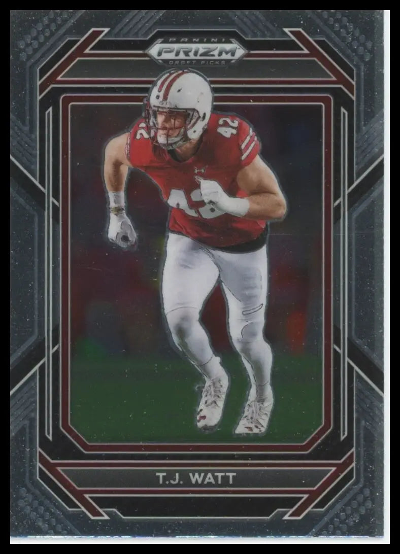 2023 Panini Prizm Draft Picks T.J. Watt 90 Wisconsin Badgers - Football Card Single