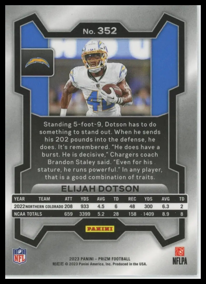 2023 Panini Prizm Elijah Dotson RC 352 Los Angeles Chargers - Football Card Single