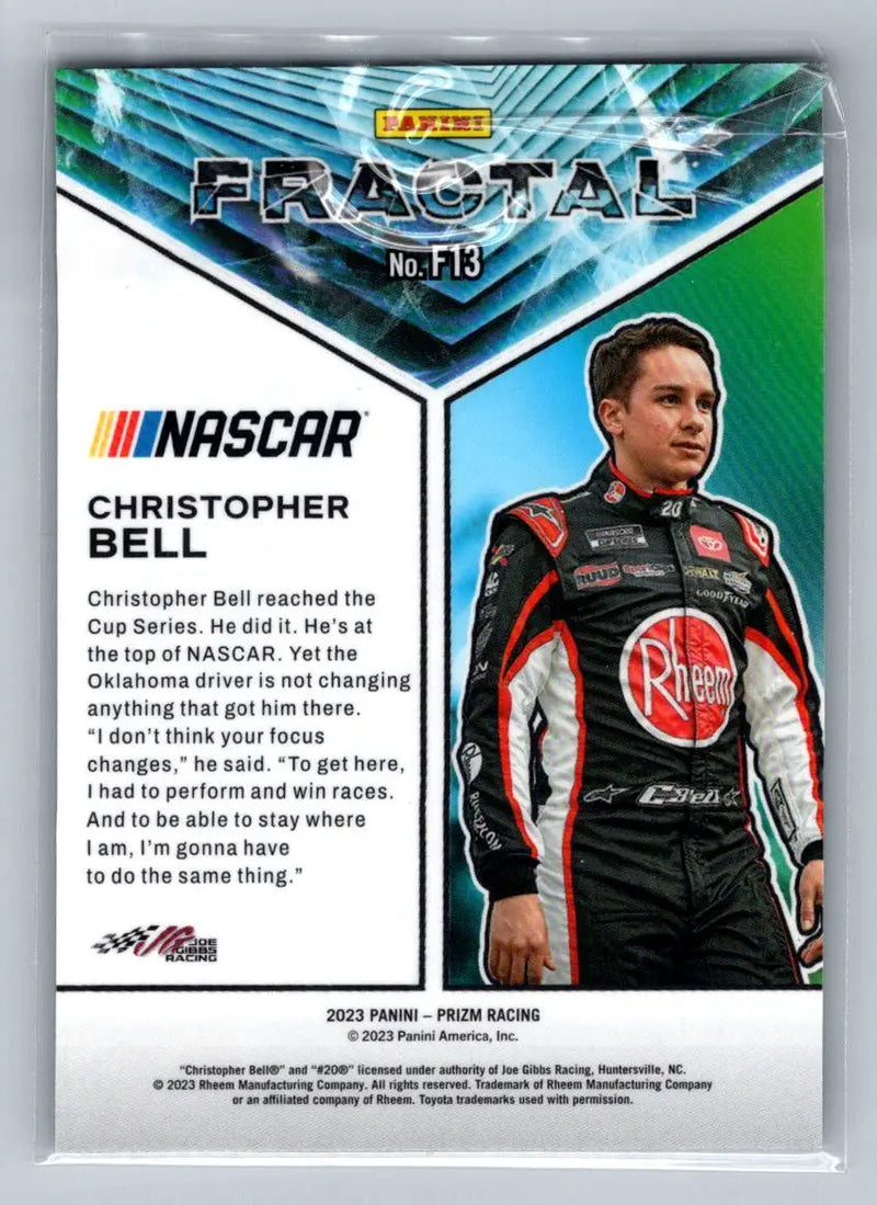 2023 Panini Prizm #F13 Christopher Bell Fractal Joe Gibbs Racing - Racing Card Single