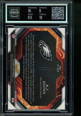 2023 Panini Prizm Fireworks A.J. Brown #F-23 Football Arena Club 9.5