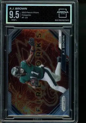 2023 Panini Prizm Fireworks A.J. Brown #F-23 Football Arena Club 9.5