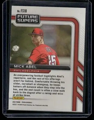 2023 Panini Prizm Future Supers Mick Abel #FS18 Baseball - Baseball Card Single