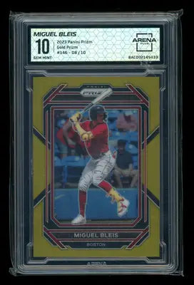 2023 Panini Prizm Gold Prizm Miguel Bleis #146 08/10 Baseball Arena Club 10 - Baseball Card Single