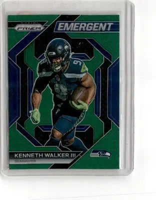 2023 Panini Prizm #H-14 Kenneth Walker III Emergent Prizms Green - Football Card Single