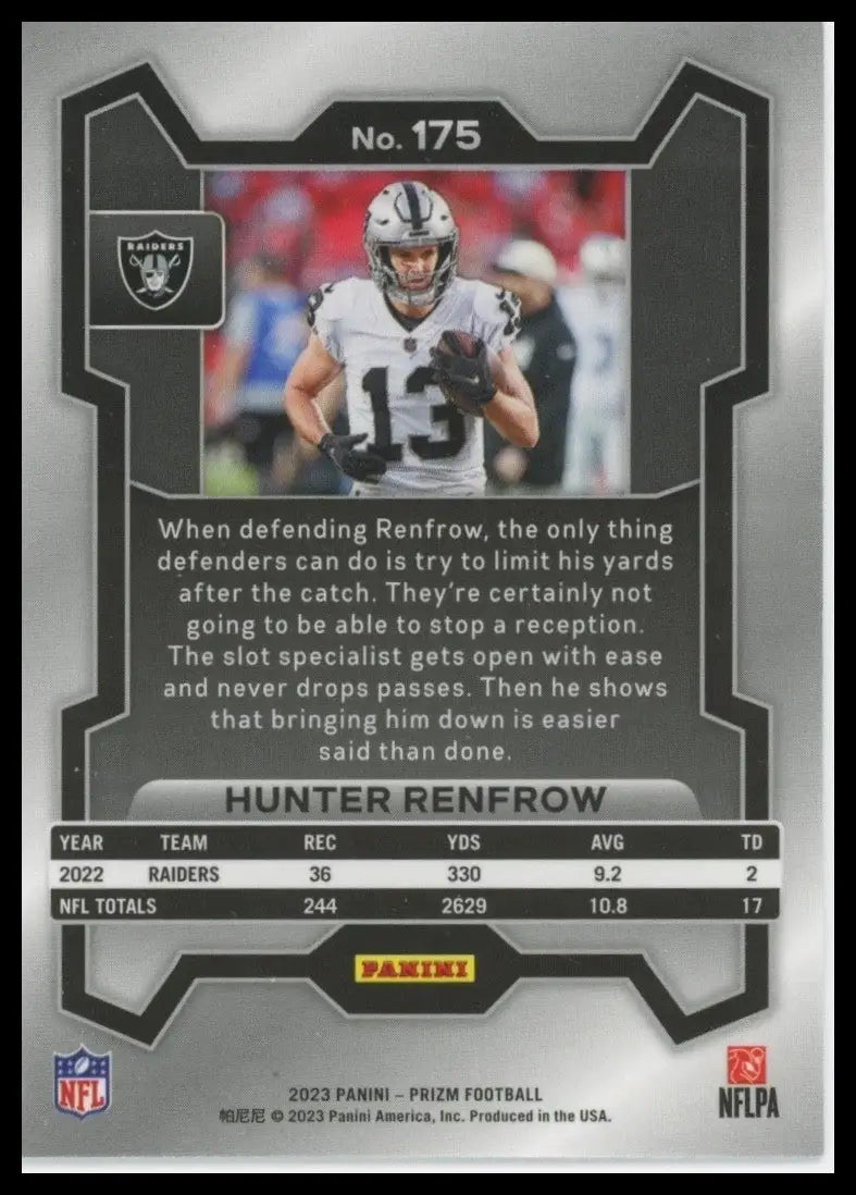 2023 Panini Prizm - Hunter Renfrow #175 - Football Card Single