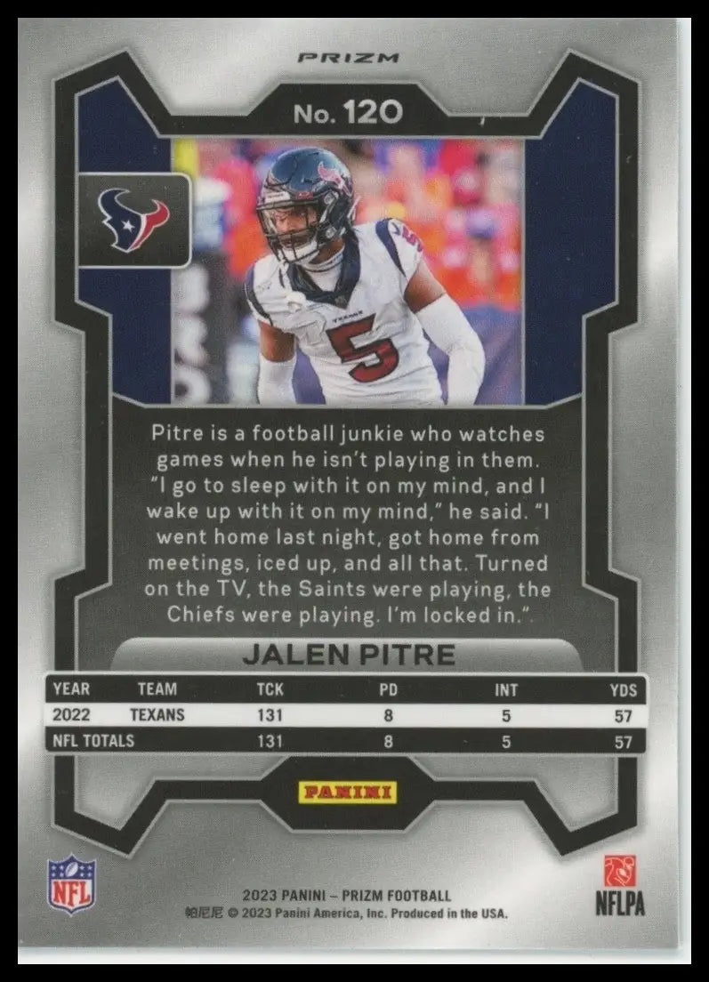 2023 Panini Prizm - Jalen Pitre #120 Green Wave Prizm - Football Card Single