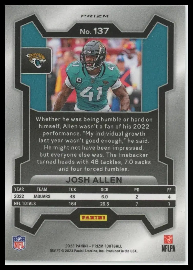 2023 Panini Prizm - Josh Hines-Allen #137 Green Prizm - Basketball Card Single