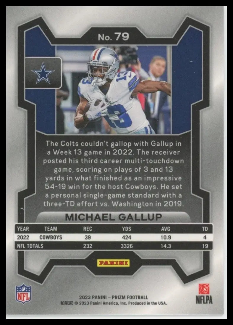 2023 Panini Prizm Michael Gallup #79 Dallas Cowboys Football Card NFL Sports - Football Card Single