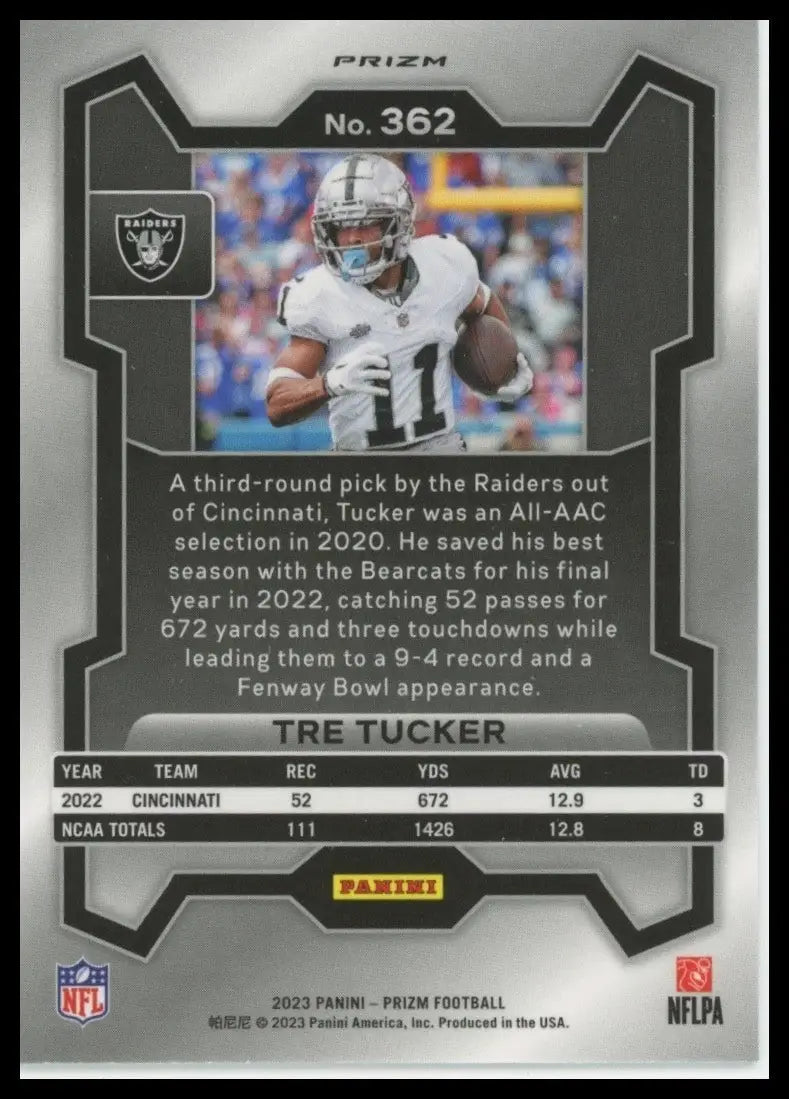 2023 Panini Prizm Neon Green Pulsar Tre Tucker Rookie #362 Las Vegas Raiders NFL