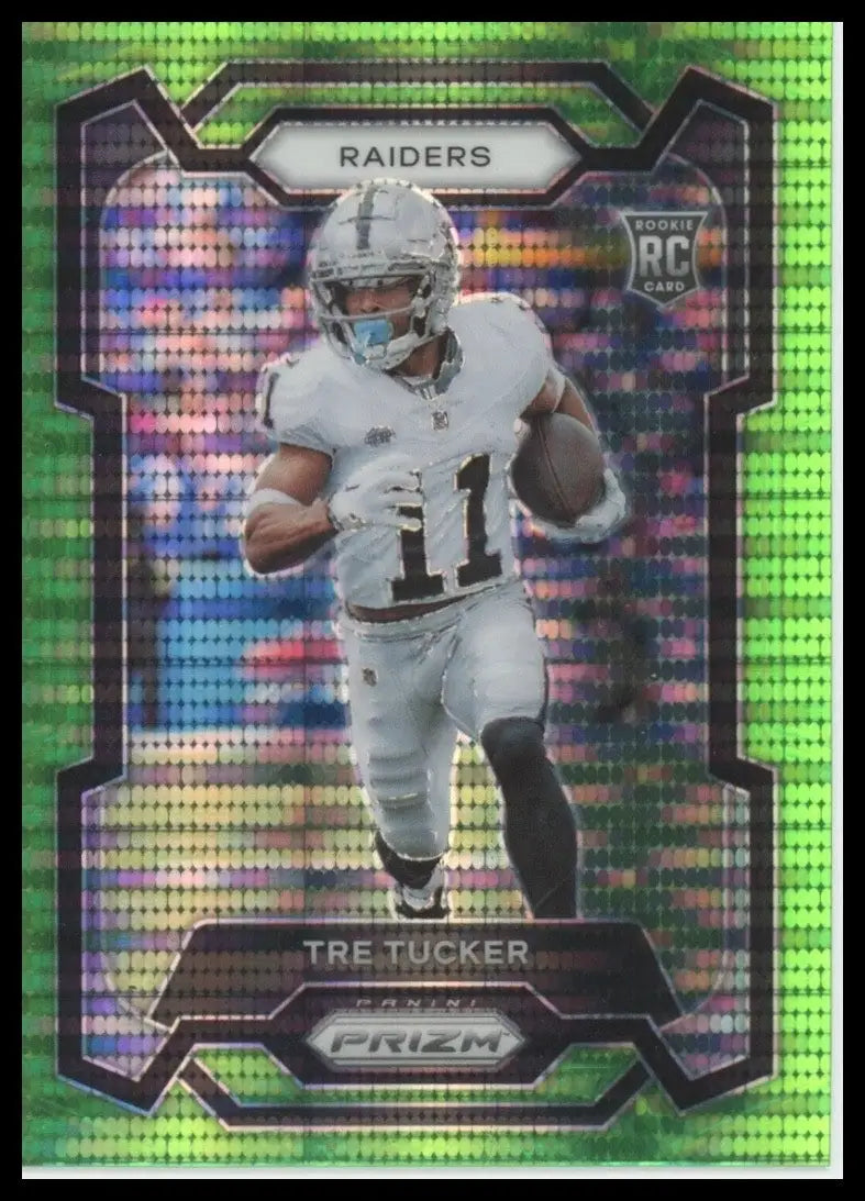 2023 Panini Prizm Neon Green Pulsar Tre Tucker Rookie #362 Las Vegas Raiders NFL