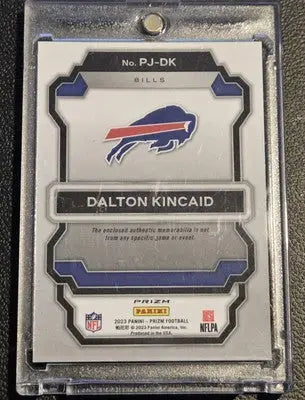 2023 Panini Prizm #PJ-DK Dalton Kincaid Premier Jerseys Neon Green Pulsar