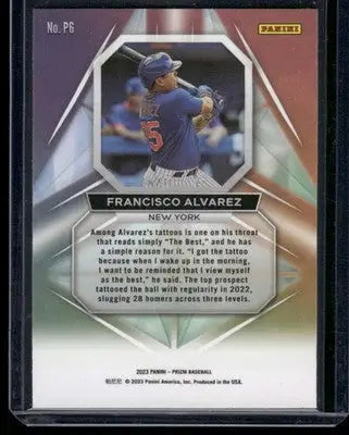 2023 Panini Prizm Prizmatic Francisco Alvarez #PG Baseball - Baseball Card Single