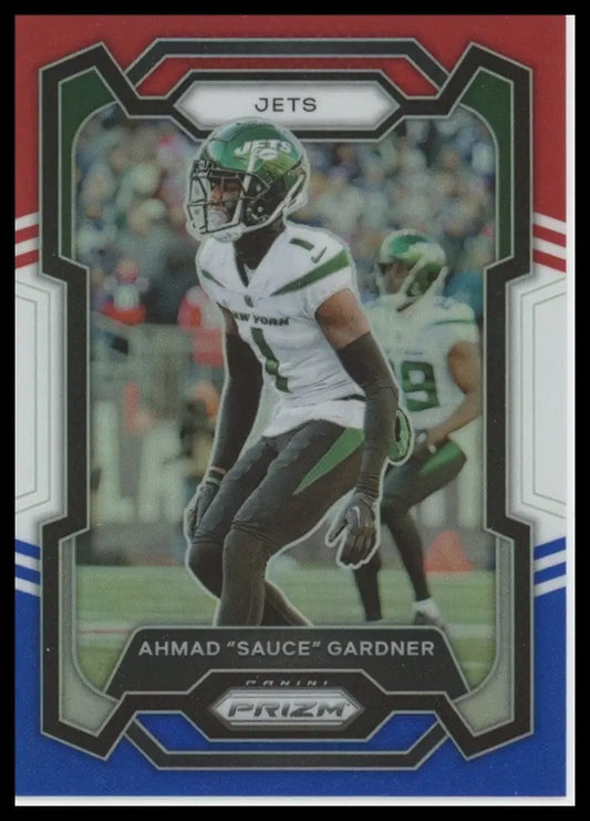 2023 Panini Prizm Red White and Blue Ahmad Sauce Gardner #228 New York Jets Card - Football Card Single