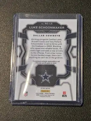 2023 Panini Prizm #RG-LS Luke Schoonmaker Rookie Gear Pink - Football Card Single