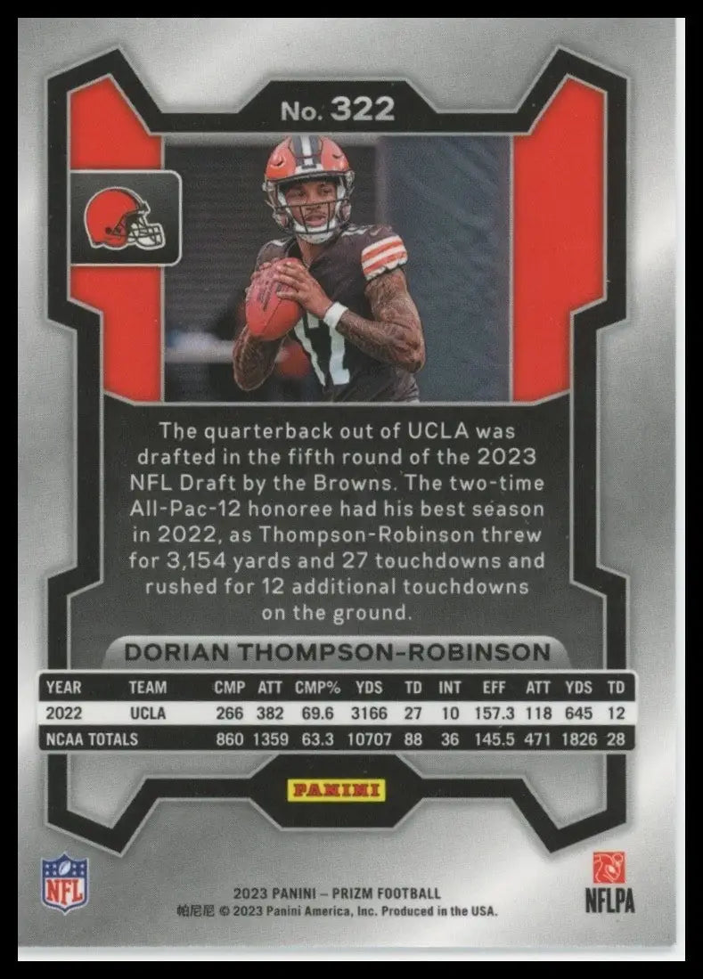 2023 Panini Prizm - Rookies Dorian Thompson-Robinson #322 (RC) - Football Card Single