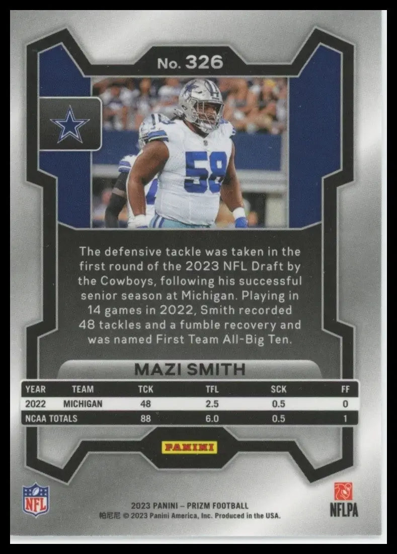 2023 Panini Prizm - Rookies Mazi Smith #326 (RC) - Football Card Single