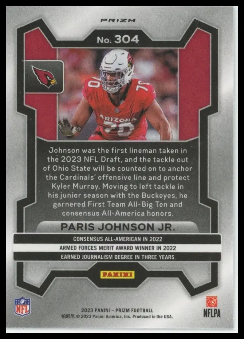2023 Panini Prizm - Rookies Paris Johnson Jr. #304 Green Wave Prizm (RC) - Football Card Single