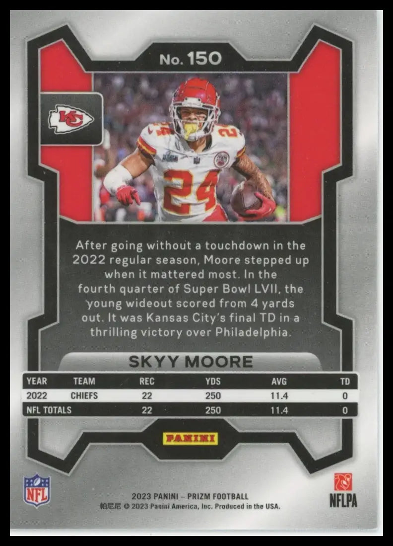 2023 Panini Prizm Skyy Moore 150 Kansas City Chiefs NM - Football Card Single