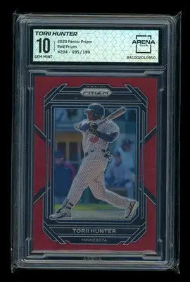 2023 Panini Prizm Torii Hunter #204 Red 095/199 Baseball Arena Club 10